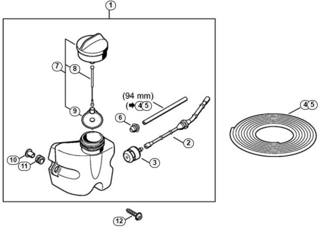 HS45 2-Mix Fuel Tank | Stihl HS45-2 Mix Hedge Trimmer Parts